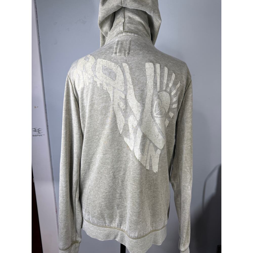 VINTAGE Y2K Early 2000's ROXY Beachy Zip Up Hoodie Kangaroo Pockets Waves Sun